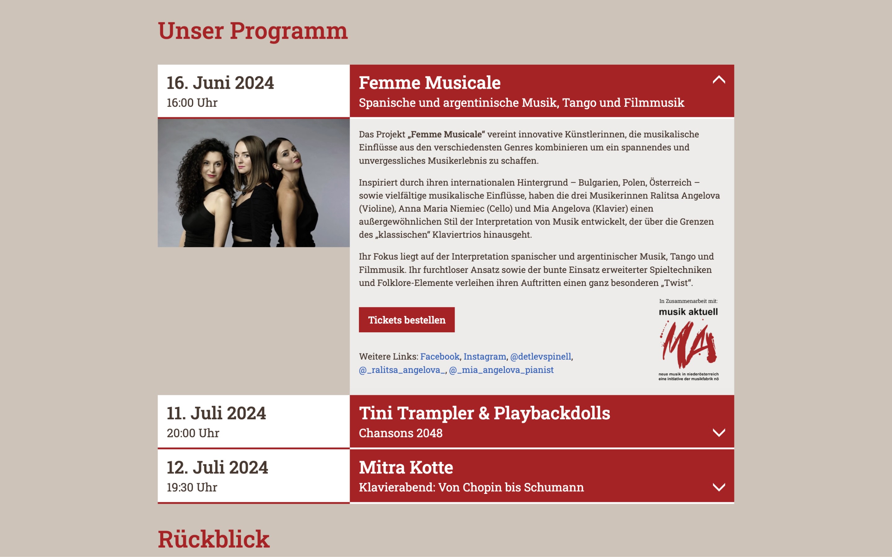 Startseite Musiksalon Grafenegg