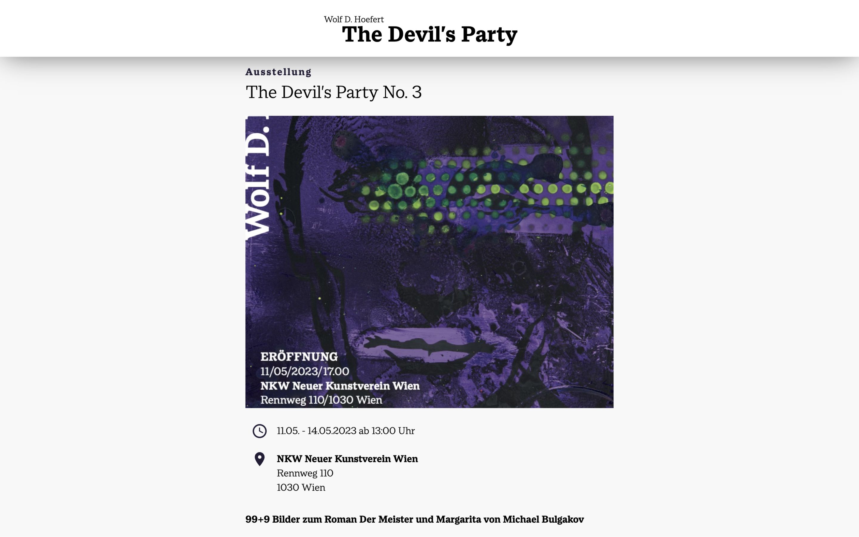 The Devil's Party Austellungsansicht