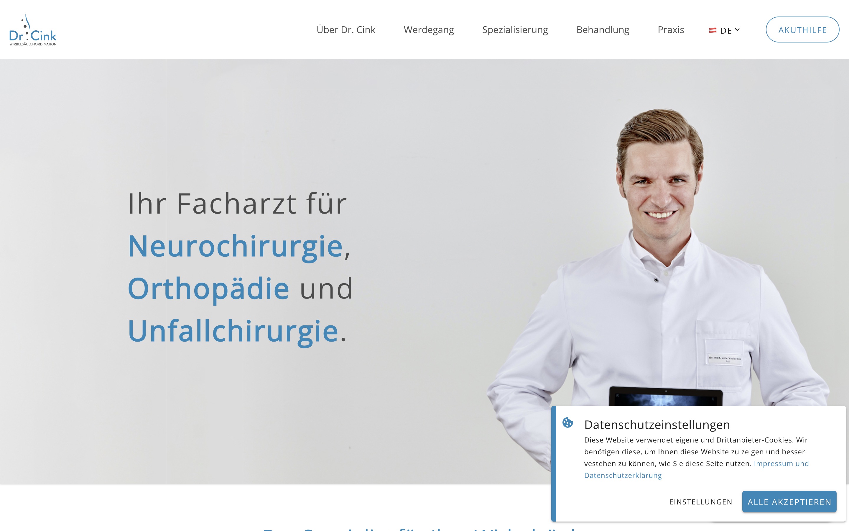 Wirbelsäulenordination Dr. Cink Startseite